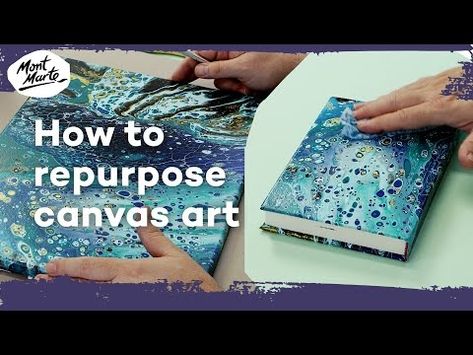 How to repurpose canvas art - YouTube How To Repurpose Canvas Art, Repurposing Canvas Wall Art, Reuse Old Canvas, Repurpose Old Canvas Art, Repurpose Canvas Art, Reuse Old Canvas Painting, Ikea Canvas, Mod Podge Crafts, Unique Book