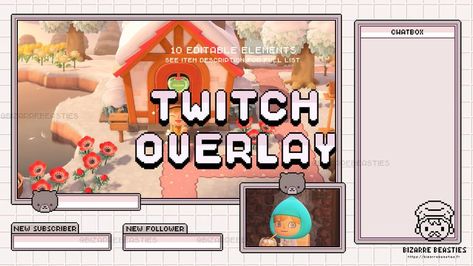 Create your own twitch layout with this editable overlay. Available on my ko-fi shop @bizarrebeasties Twitch Layout, Cute Twitch Overlay, Arts Stream, Stream Overlay, Twitch Overlay, Bear Theme, Pink Bunny, Book Aesthetic, Design Inspo