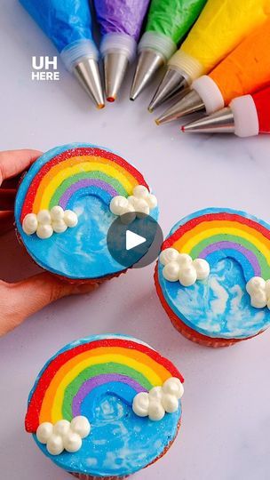 825K views · 42K reactions | Marbled buttercream and rainbows 🌈 seriously what else do you need ?! Let me know if you have any questions below 🤗 inspired by @tigga_mac rainbow cake 

#rainbow #cupcakes #cakedecorating #springcake | Josephine Casey | sweetjosiebakes · Original audio Rainbow Buttercream Cupcakes, Cupcake Rainbow Cake, Rainbow Cupcakes Ideas, Rainbow Birthday Cake Ideas, Rainbow Cupcake Cake, Tigga Mac, Marbled Buttercream, Rainbow Cake Birthday, Cupcake Rainbow