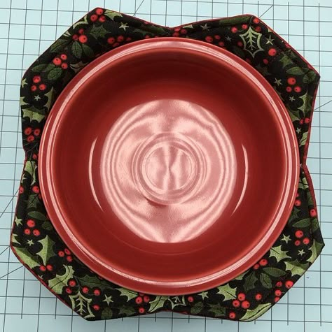 Free Bowl Cozy Pattern — Butterfly Threads Quilting Bowl Cosy, Bowl Cozy Pattern, Microwave Bowl Holders, Bowl Holders, Soup Bowl Cozy, Bowl Pattern, Microwave Bowl Cozy, Bowl Cozies, Cozy Pattern