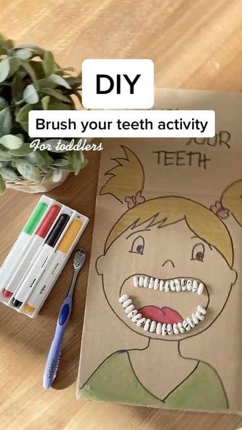 Brush Your Teeth Activity, Teeth Activity, Sikat Gigi, Baby Play Activities, Kindergarten Learning Activities, Brush Your Teeth, Baby Learning Activities, Daycare Activities, Preschool Art Activities