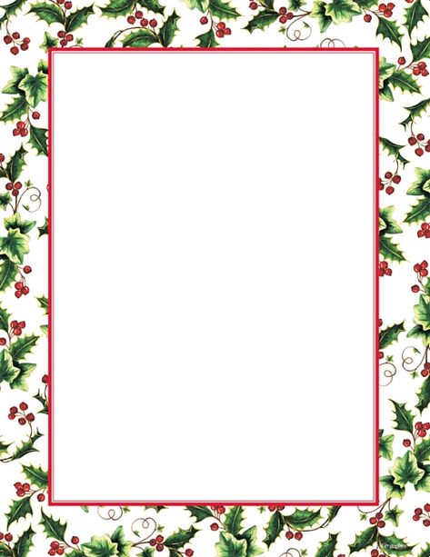 Free Christmas Letter Borders | Geographics® Holly Ivy Border Christmas Letterhead, 8.5"x11", 25/PK Christmas Boarders Template Design, Christmas Letter Template Free Printable, Christmas Borders Free Printable, Christmas Border Design, School Ground, Christmas Boarders, Holiday Border, Free Christmas Borders, Christmas Letterhead