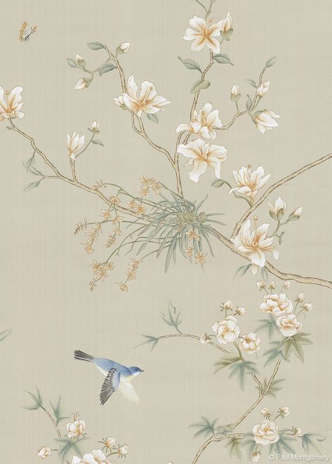 Chinoiserie Art, Vintage Flowers Wallpaper, Textile Prints Design, Chinoiserie Wallpaper, Chinoiserie Chic, Abstract Line Art, Bird Drawings, Graphic Artwork, Textured Wallpaper