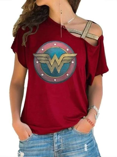 Wonder Woman Outfit, Wonder Woman Shirt, Long Tshirt Dress, Wonder Woman Party, Wonder Woman Birthday, Woman Birthday, Wonder Woman Logo, Woman Shirt, Female Profile