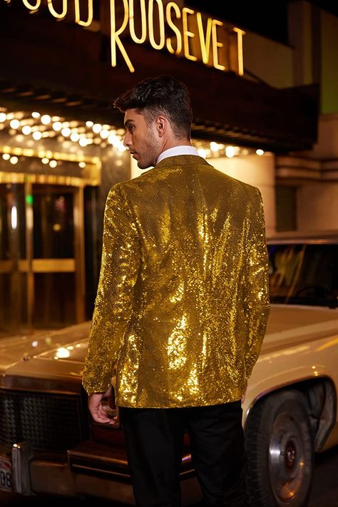 Mens Gold Outfit, Gold Blazer Outfit For Men, Luxury Gold Suits, Golden Suit Men, Sequin Suits Men, Men Gold Outfit, Gold Suit Men, Men’s Gold Suit, Golden Suit