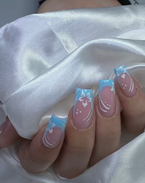 Nail Polish, Nail Art, Nails, Pink, Blue, White, Design, Art, Nail Arts