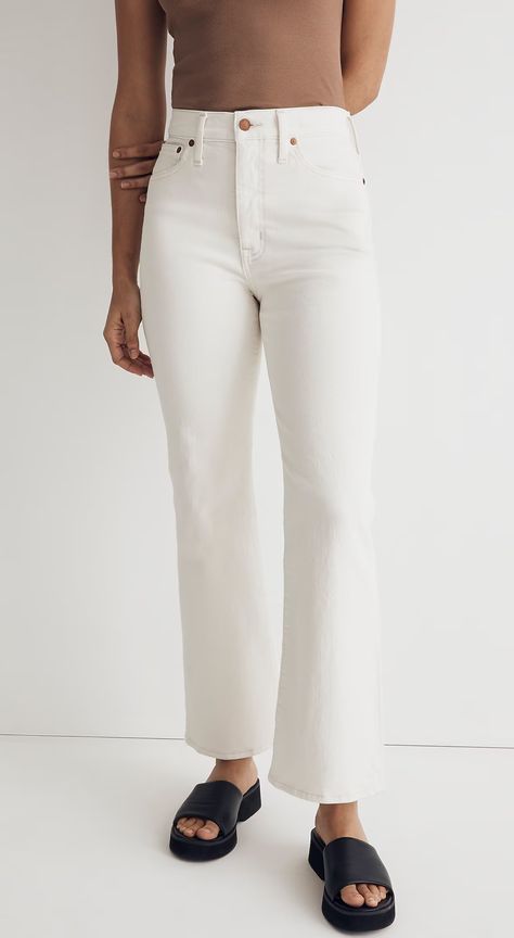 best-white-jeans White Jeans Outfit 2024, How To Wear Cropped Jeans, White Jean Outfits, White Crop Jeans, White Jeans For Women, Brandon Lake, White Mom Jeans, Best White Jeans, White Flare Jeans