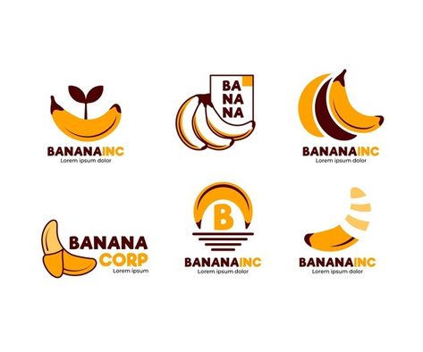 Banana Logo Design Ideas, Logo Banana, Banana Logo, Dessert Logo, Banana Design, Choco Banana, Logo Nature, Logo Tutorial, Food Business Ideas