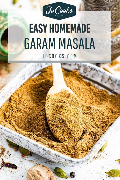 Garam Masala recipe from scratch in just 5 minutes with instructions for pre-ground spices or the traditional method of whole toasted spices. #garammasala #recipe #spices Homemade Garam Masala, Garam Masala Recipe, Spice Food, East Recipes, Homemade Rubs, Masala Powder Recipe, Dry Rubs, Spice Blends Recipes, Hot Spices