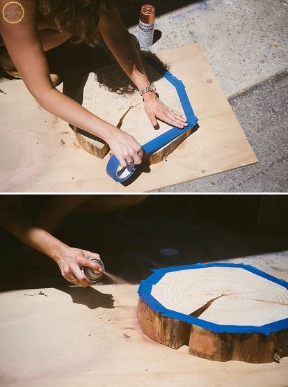 Stump Side Table, Tree Trunk Table, Tree Stump Side Table, Tree Stump Table, Boho Tree, Stump Table, Wood Stumps, Stepping Stones Diy, Paint Drop