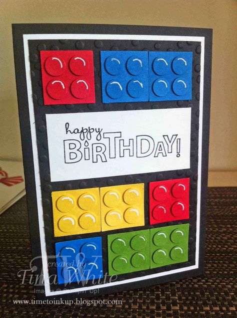 Lego Birthday Cards, Lego Card, Lego Blocks, Birthday Cards For Boys, Bday Cards, Boy Cards, Lego Birthday, Kids Birthday Cards, Birthday Cards Diy