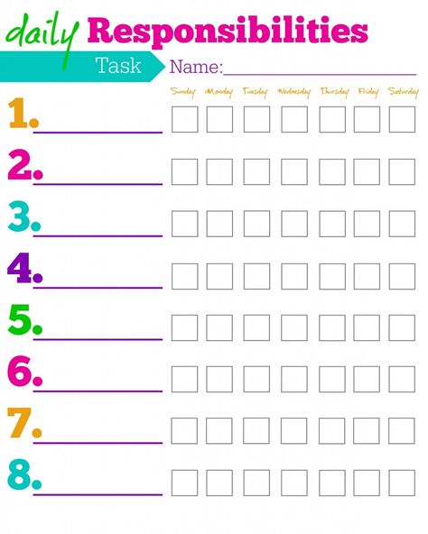 Daily Responsibilities Chart for Kids! FREE Printable to Help Motivate Your Kids! Free Printable Chore Charts, Daily Chore Charts, Tooth Brushing, Chore Chart Template, Kid Responsibility, Responsibility Chart, Chart For Kids, Chore Charts, Printable Chore Chart