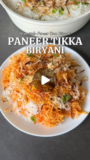 Atithi Sarwade on Instagram: "Paneer Tikka Biryani, a perfect blend of spices and flavor.🤌🏻🤤
SHARE & SAVE💕
.
Follow @bank_of_delish_ for more recipes 💁🏻‍♀️
Try it and let me know🫶🏻
.
.
Ingredients:
Paneer Marination:
200 gms Paneer Cubes
1/3 Cup Yogurt
2 tbsp Tomato Ketchup 
1/4 Cup Oil
1 tbsp Ginger-garlic paste 
Salt as per taste🧂 
1/4 tsp Turmeric powder 
1 tbsp Red Chilli Powder 
1 tsp Coriander Powder 
1/2 tsp Cumin Powder 
1 tsp Garam Masala 
1/4 Cup finely Chopped Coriander & Mint leaves 🍃 
Combine well & Marinate for 30 mins

Procedure:
In a kadai, add whole spices, salt, 2 lemon slices🍋, and 2 cups of soaked basmati rice to five cups of water.
Cook until 80% done, then strain and keep aside.
In a large pot, add 2 tbsp Oil, 1 Sliced Onion & Cook well & add 1/2 tsp Turmer Paneer Tikka Biryani Recipe, Panner Tikka Masala Recipe, Paneer Biryani Recipe Video, Easy Paneer Tikka Masala, Paneer Biryani Recipe, How To Make Paneer Butter Masala, Paneer Mattar Masala, Paneer Biryani, Sliced Onion