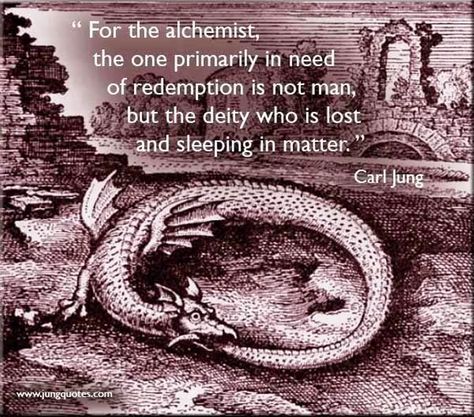 For the alchemist the one in need of redemption is not man, but the deity lost and sleeping in matter. | Lewis Lafontaine on Patreon Carl Jung Quotes, Jungian Psychology, The Alchemist, Love Your Enemies, Psychology Quotes, Carl Jung, Psychology Facts, Alchemy, Need This