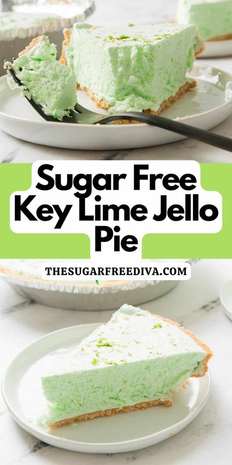 Lime Jello Pie, Sugar Free Key Lime Pie, Jello Pie, Sugar Free Pie, Sugar Free Desserts Easy, Desserts Summer, Lime Desserts, Low Sugar Desserts, Sugar Free Jello