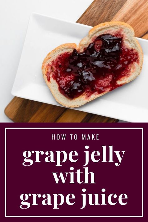 Grape Juice Jelly Recipe, Freezer Grape Jelly Recipe, Red Grape Jelly Recipe, Best Grape Jelly Recipe, Grape Freezer Jelly, Grape Jelly Recipe, Small Batch Grape Jelly, Homemade Grape Jelly From Juice, Grape Jelly From Bottled Juice