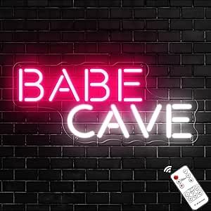 Babe Cave Neon Sign for Wall, Remote Dimmer Pink Cute Babe Cave Led Neon Light Sign for Kids, USB Power Babe Cave for Baby Room, Bedroom Home Store Business - 15'' Girl Cave, Babe Cave, Led Neon Lighting, Neon Light Signs, Light Sign, Dim Lighting, Bedroom Lighting, Home Store, Led Neon