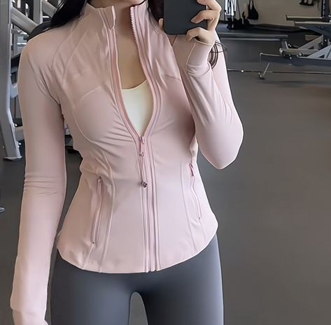 ig: kaloriezzz athletic wear aesthetic #lululemon #pinkcore #gym #athletic #athletics #pink #itgirl #aesthetic #fashion #coquette #fashionstyle #pink #lululemonoutfit #style #stylefashion Aesthetic Pink Workout Outfit, Light Pink Athletic Outfit, Meadowsweet Pink Lululemon, Kawaii Gym Clothes, Light Pink Lululemon Jacket, Lululemon Pink Jacket, Coquette Athletic Outfit, Pink Athleisure Outfits, Pink Gym Girl