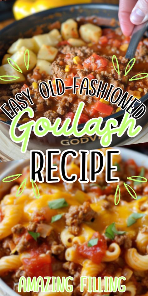 Easy Old-Fashioned Goulash Old Fashioned Goulash, Beef Pasta Recipes, Goulash Recipe, Goulash Recipes, Comfort Dishes, Goulash, Pasta Shapes, Meal Prep For The Week, Satisfying Food