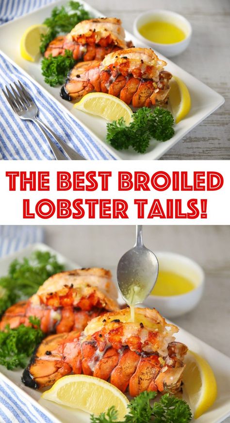 The Best Broiled Lobster Tail - Tastefulventure Best Lobster Recipes, Roasted Lobster Tail, Lobster Tails In Oven, Cooking Lobster Tails On Stove, How To Cook Lobster Tails, Steamed Lobster Tails How To Cook, Lobster Tail Recipe Broiled, How Long To Cook Lobster Tails, Easy Lobster Tail Recipe Oven