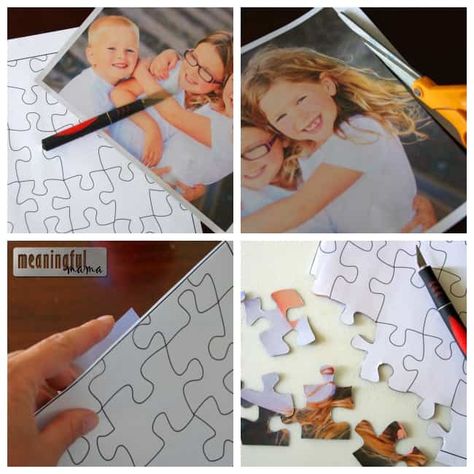 Today I'm going to show you how we made a DIY magnet photo puzzle for the refrigerator. Photo Blocks Diy Wood, Photo Puzzle Diy, Mod Podge Photo Transfer, Magnet Photo, Personalized Puzzle, Diy Mother's Day Crafts, Diy Magnets, Puzzle Photo, Diy Puzzles