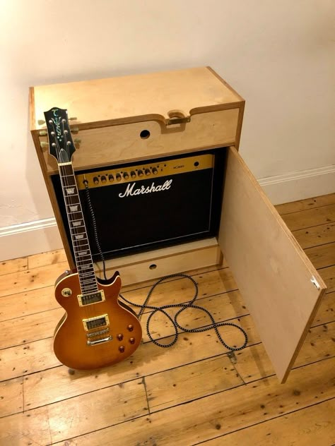 Guitar Organization, Guitar Storage Cabinet, Guitar Amp Stand, Guitar Chair, Diy Pedalboard, Guitar And Amp, Diy Guitar Pedal, Amp Stand, Guitar Storage