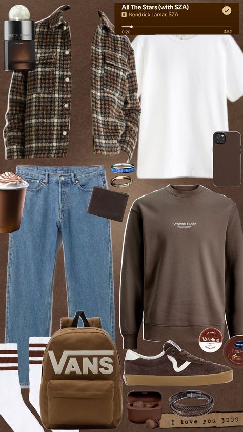 🤎🍄‍🟫 #brown #brownaesthetic #mens #mensfashion #mensoutfit #outfit #inspo #outfitinspo #inspo #coffeeaesthetic #coffee #hotchocolate #jackandjones #vans #fashion #style #fyp Brown Vans Outfit, Vans Outfit Men, Vans Fashion, Brown Vans, Vans Outfit, Molton Brown, Kendrick Lamar, Brown Aesthetic, Jack & Jones