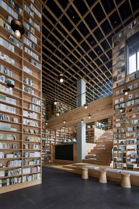 Story Script, Public Library Design, Wooden Forest, Architecture Renovation, Module Design, Library Bookshelves, Beautiful Library, Library Architecture, Modern Library