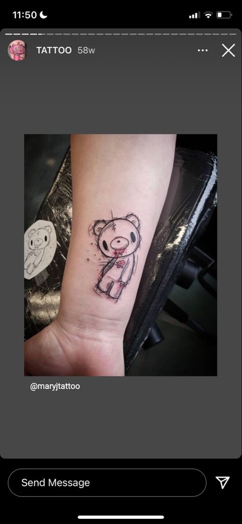 Gloomy Bear Tattoo Ideas, Gloomy Bear Tattoo, Bear Tattoo, Black Tattoos, Skull Tattoo, I Tattoo, Tatting, Tattoos