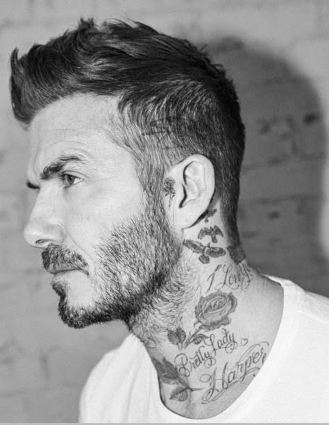 Tattoo Beckham, Sk Tattoo, David Beckham Hairstyle, Beckham Hair, David Beckham Style, Beard Styles Short, Best Beard Styles, Fixing Spray, Short Beard