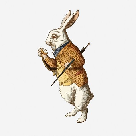 Hare Illustration, White Rabbit Alice In Wonderland, Easter Bunny Pictures, Female Rabbit, Alice In Wonderland Vintage, Beatrix Potter Books, Rabbit Png, Rabbit Clipart, Vintage Easter Postcards