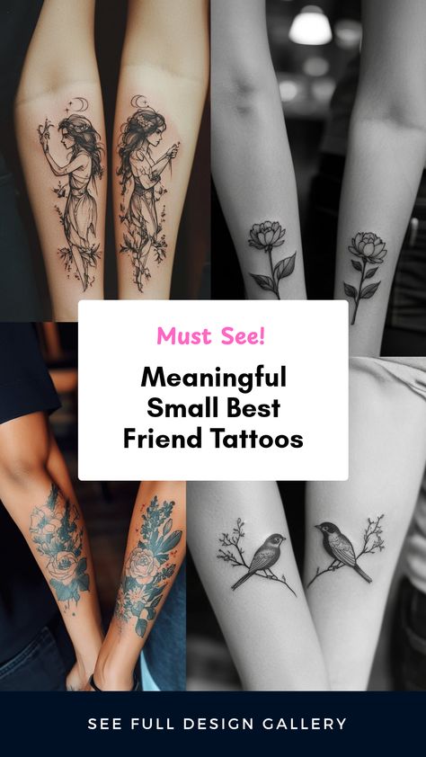 Explore meaningful small best friend tattoos in various designs that symbolize loyalty and friendship. The Pin showcases 4 distinct images of body art ideas perfect for capturing cherished memories.