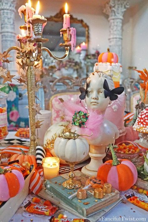 Disco Halloween, Halloween Tea Party, Pumpkin Tea, Halloween Tablescape, Turtle Creek, Pastel Halloween, Farmhouse Halloween, Magical Night, Whimsical Halloween