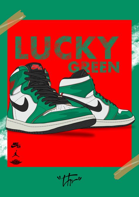 JORDAN 1 RETRO HIGH OG «LUCKY GREEN» on Behance Air Jordan 1 Pine Green, Jordan Painting, Jordan Poster, Sneakers Illustration, Jordan Logo Wallpaper, Sneakers Wallpaper, Bob Marley Art, Shoe Poster, Nike Art