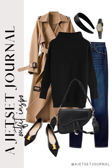 Chic Airport Outfit Classy Winter, Trench Coat Outfit French, Women’s Trench Coat Outfits, Old Money Outfits Fall 2024, Spring Trench Coat Outfit Casual, Petite Trench Coat Outfit, Jeans And Trench Coat Outfit, Trenchcoat Outfits Women, How To Style A Trench Coat