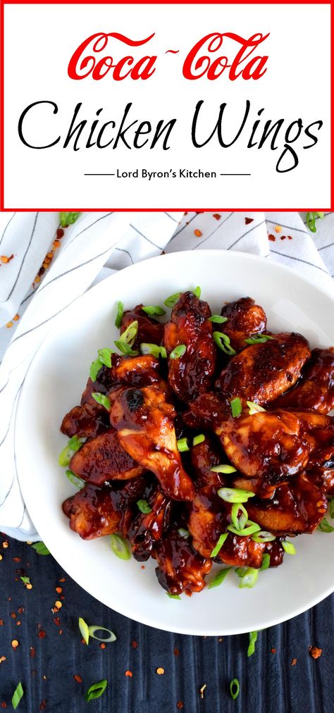 Chicken Wings With Coke, Cola Chicken Wings, Coca Cola Chicken Wings, Coca Cola Recipes, Coke Chicken, Coca Cola Chicken, Cola Recipe, Tailgating Food, Glazed Chicken Wings