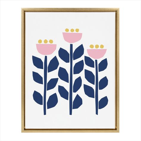 Scandinavian style flower portrait adds the perfect whimsical bright accent to any room. Kate And Laurel Art, Nordic Flowers, Scandinavian Flowers, Journal Designs, 2024 Art, Abstract Flower Art, Wall Inspiration, Botanical Decor, Chunky Knits