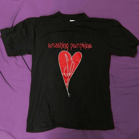 Smashing Pumpkins Shirt, Dr Grey, Bday Wishlist, Cool Buttons, Smashing Pumpkins, 90's Fashion, Weezer, Band T Shirts, Pumpkin Shirt