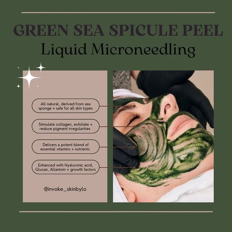 Green Sea Peel 🧪 What are Sea Spicules? 🪸 Sea spicules are tiny needle-like structures found in marine sea sponges. Spicules have been scientifically studied + tested in biomedicine and skincare. With proven results in exfoliation + the ability to stimulate collagen production How do they work? Sea spicules are able to create micro-injuries to the skin to increase the absorption of potent ingredients, stimulating the bodys natural healing response, collagen production and cellular tur... Marine Sea, Sea Sponge, Chemical Peels, Uneven Skin Texture, The Torch, Study Test, Collagen Production, Green Sea, Uneven Skin