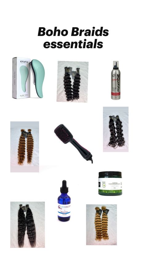 Products you need to achieve the perfect boho braids Boho Braids, Braid Styles, Braids, Hair, Quick Saves, Plait Styles, Plaits