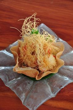 Recipe for Goong Sarong from Chef Supreeda of SILK on Phuket Party Food Catering, Gourmet Food Plating, Food Catering, Food Carving, Food Garnishes, Phuket Thailand, Food Presentation, Food Plating, Cafe Food