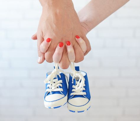 Baby Boy Gender Reveal | Baby Boy Sneakers for Gender Reveal Baby Boy Gender Reveal, Gender Reveal Pictures, Gender Reveal Photo, Baby Boy Sneakers, Boy Gender Reveal, Baby Gender Reveal, Baby Gender, Photo Idea, Blue Sneakers