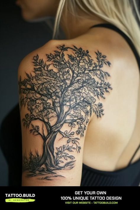 Chic Womens Half Sleeve Tattoo Inspirations Trendy Ink Ideas to Rock Your Style Tree Sleeve Tattoo, Tree Sleeve, Cool Half Sleeve Tattoos, Tattoos Meaning, Boho Tattoos, Strength Tattoo, Tree Tattoo Designs, Tree Of Life Tattoo, Modern Tattoos