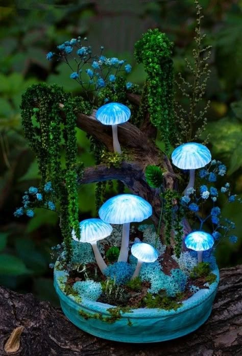 Forest Room Decor, Mushroom Pictures, Glowing Mushrooms, Mushroom Crafts, Mushroom Lights, Witchy Crafts, Garden Terrarium, Mushroom Decor, Mushroom Lamp