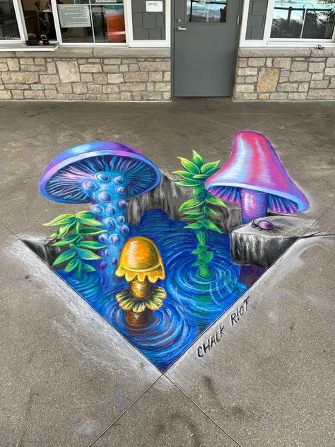 PAVEMENT ART — CHALK RIOT Chalk Art Interactive, Chalk Street Art, Street Chalk Art Ideas, Interactive Chalk Art, Chalk Art Inspiration, Chalk Walk Ideas, Chalk Art Illusions, Wet Chalk Art, Easy Chalk Drawings Ideas