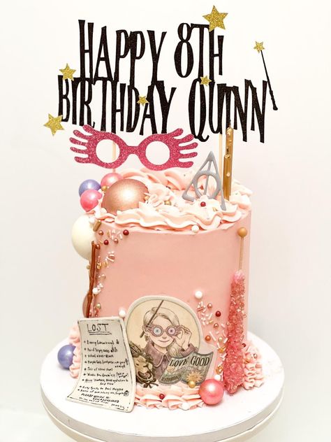 Luna Lovegood Birthday Cake, Luna Lovegood Birthday Party, Luna Lovegood Cake Ideas, Luna Lovegood Cake, Girls Harry Potter Birthday, Luna Lovegood Birthday, Pastel Harry Potter, Bday Cakes For Girls, Happy Birthday Harry Potter