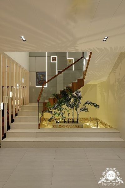 Stairs Design In Living Room, Stairs Area Interior Design, Stairs In Hall, Small Double Height Living Room, Staircase Down Area Design, Duplex Steps Designs, Below Staircase Ideas Interior Design, Steel Stairs Design Interiors, Stair Area Design