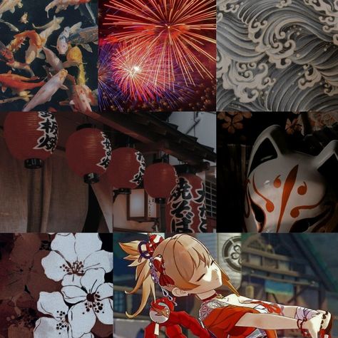 Yoimiya Core, Yoimiya Modern Au, Instagram Theme Feed, Custom Ideas, Instagram Theme, + Core + Aesthetic, Genshin Impact, Mood Boards, Portal