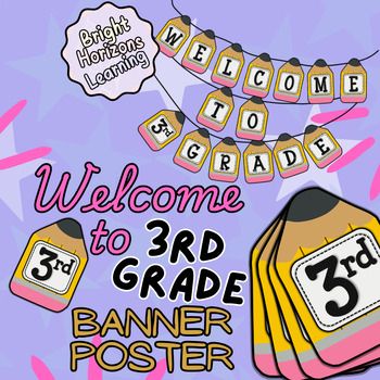 Welcome your Third graders to a new academic year with these vibrant pencil-themed decorations. Perfect for the first day of school, these colorful banner, posters, and signs create a festive and inviting atmosphere that kids will love.✨Product includes3 sizes1 per page2 per page4 per page✨Can be us... New Academic Year, Colorful Banner, Welcome To School, Themed Decorations, Bulletin Board Decor, School Pencils, School Banner, Board Decoration, Classroom Community