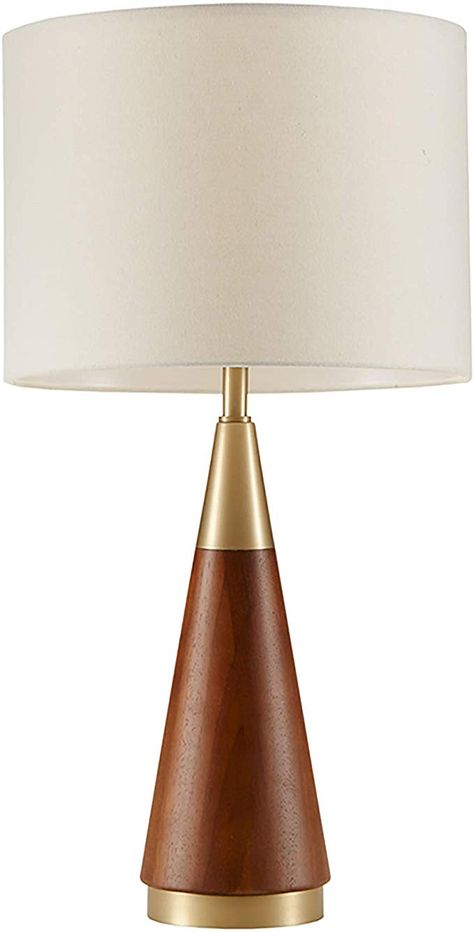 Ink+Ivy Chrislie Table Lamp Gold/Brown See Below - - Amazon.com Metal Wood Table, Lamps For Bedrooms, White Mid Century Modern, Brown Lamps, Mid Century Modern Table Lamps, Mid Century Modern Lamps, Bed Lamp, Mid Century Table Lamp, Mcm Design